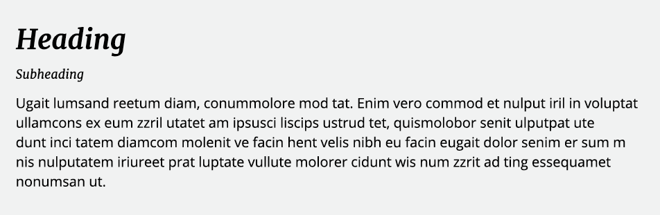Heading Subheading Ugait lumsand reetum diam, conummolore mod tat. Enim vero commod et nulput iril in voluptat ullamc...
